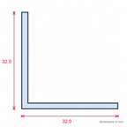32mm Aluminium Angle - 5 x 2.44m Lengths
