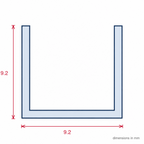 9mm Aluminium Channel - 5 x 2m Lengths
