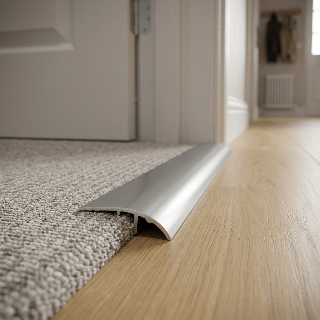 Silver Aluminium Carpet Edge - 5 x 2.7m Lengths