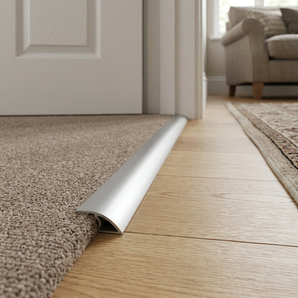 Silver Aluminium Carpet Edge - 5 x 0.895m Lengths