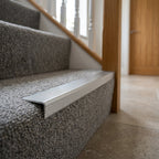 5mm Silver Aluminium Stair Nosing - 5 x 0.895m Lengths