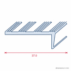 Gold Aluminium Stair Nosing - 5 x 2.7m Lengths