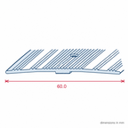 Aluminium Wide Cover Edge Silver 60mm - 5 x 2.7m Lengths