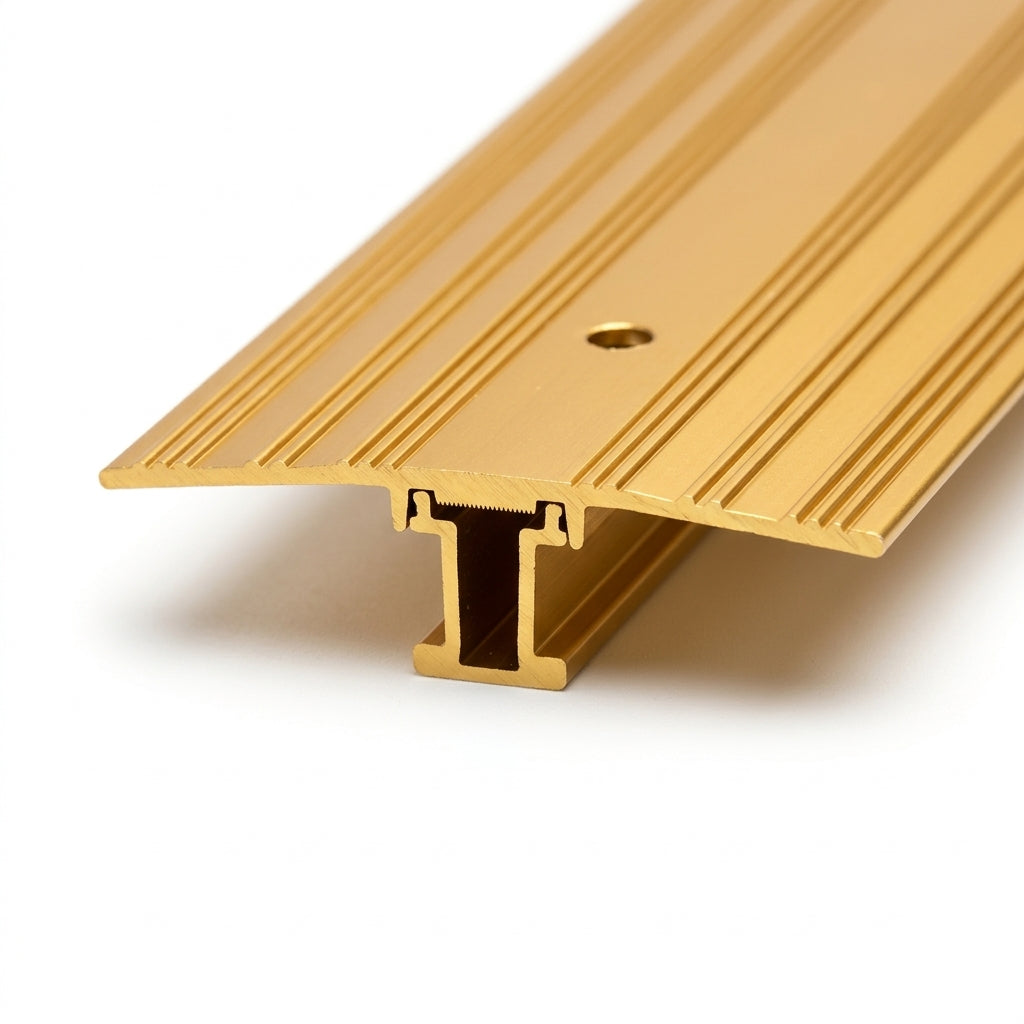 Gold Aluminium Wide Cover Edge 60mm - 5 x 2.7m Lengths