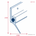 Gold Aluminium Blade Door Set 2 x 2100mm + 1 x 914mm - Each