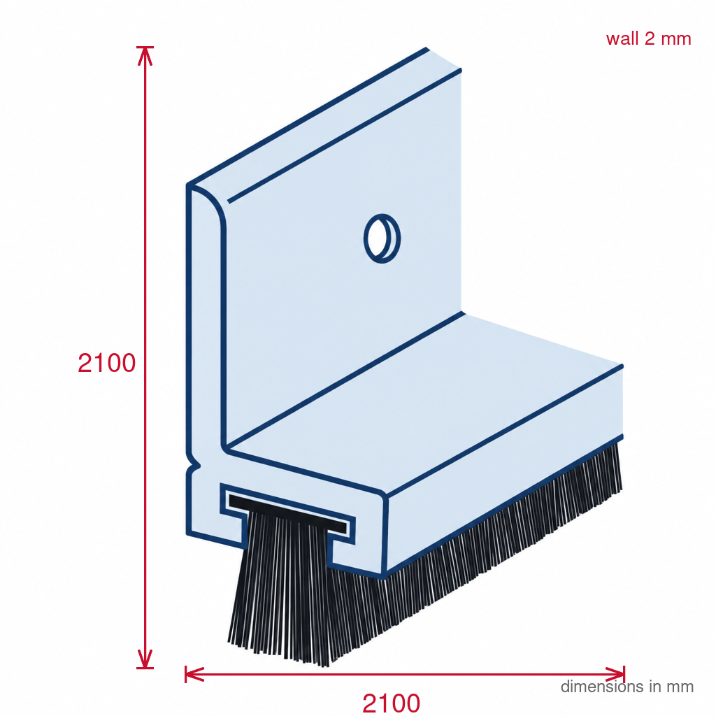 Bristle Door Set White 2 x 2100mm + 1 x 914mm - Pack of 1