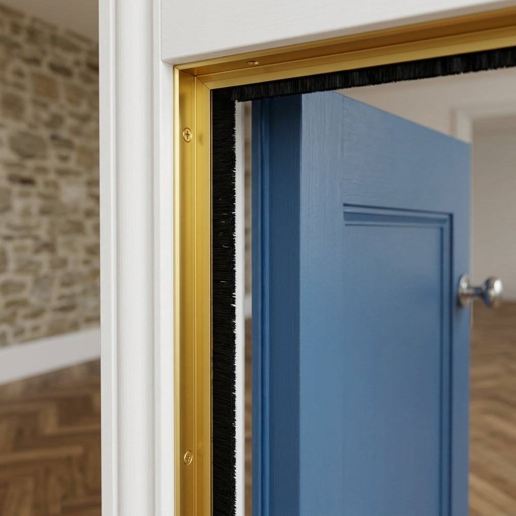 Bristle Door Set Gold Aluminium 2 x 2100mm + 1 x 914mm - Pack of 1