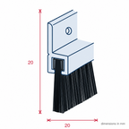 20mm White Brush Door Bottom Excluder - 25 x 0.914m Lengths