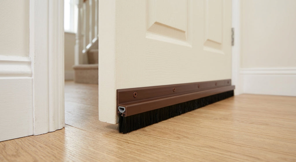 Nut Brown Brush Door Draught Excluder - Pack of 6, 20mm x 2.1m Lengths