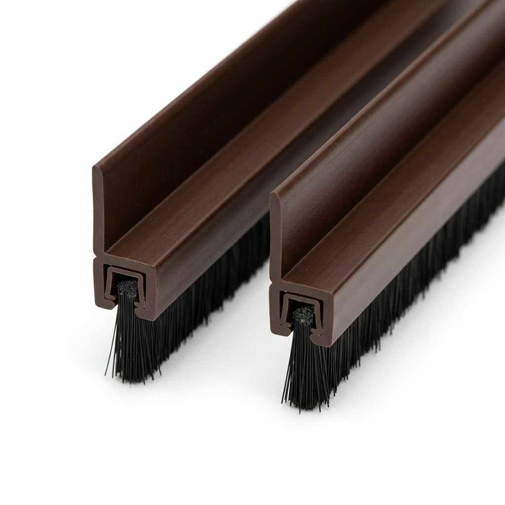 40mm Garage Door Brush Seal Nut Brown - Pack of 3, 2.1m Each