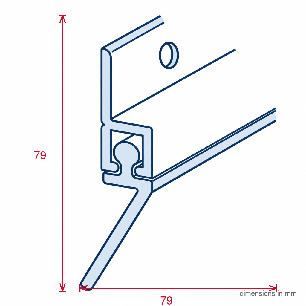 White Inner Door Strip - 6 x 0.914m Lengths