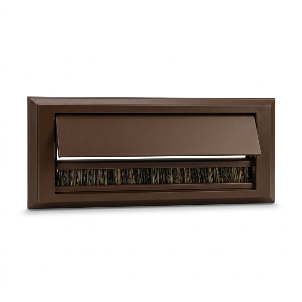 Brown Flap/Brush Letterbox 275 x 40mm - Pack of 6