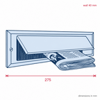 Brown Flap/Brush Letterbox 275 x 40mm - Pack of 6