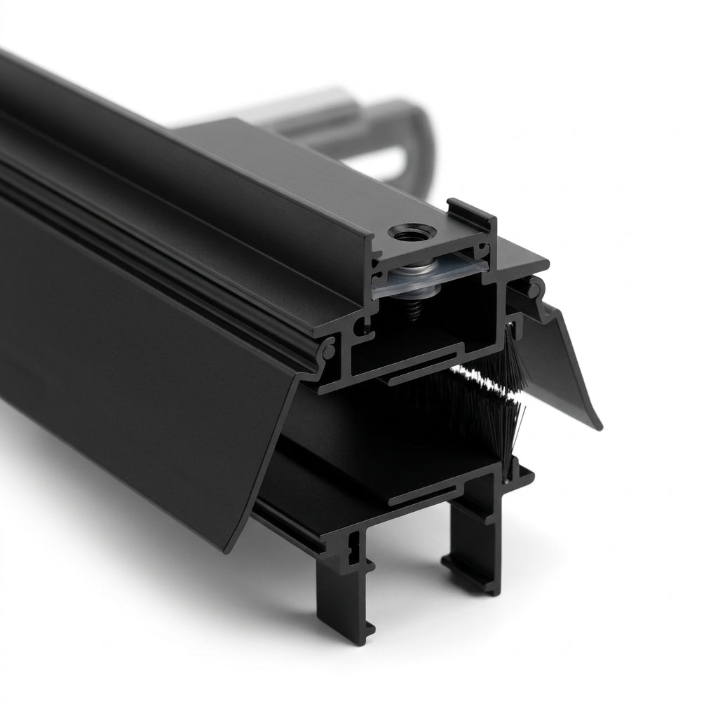 Aluminium Letterbox Draught Excluder 265 x 40mm - Black - Pack of 3