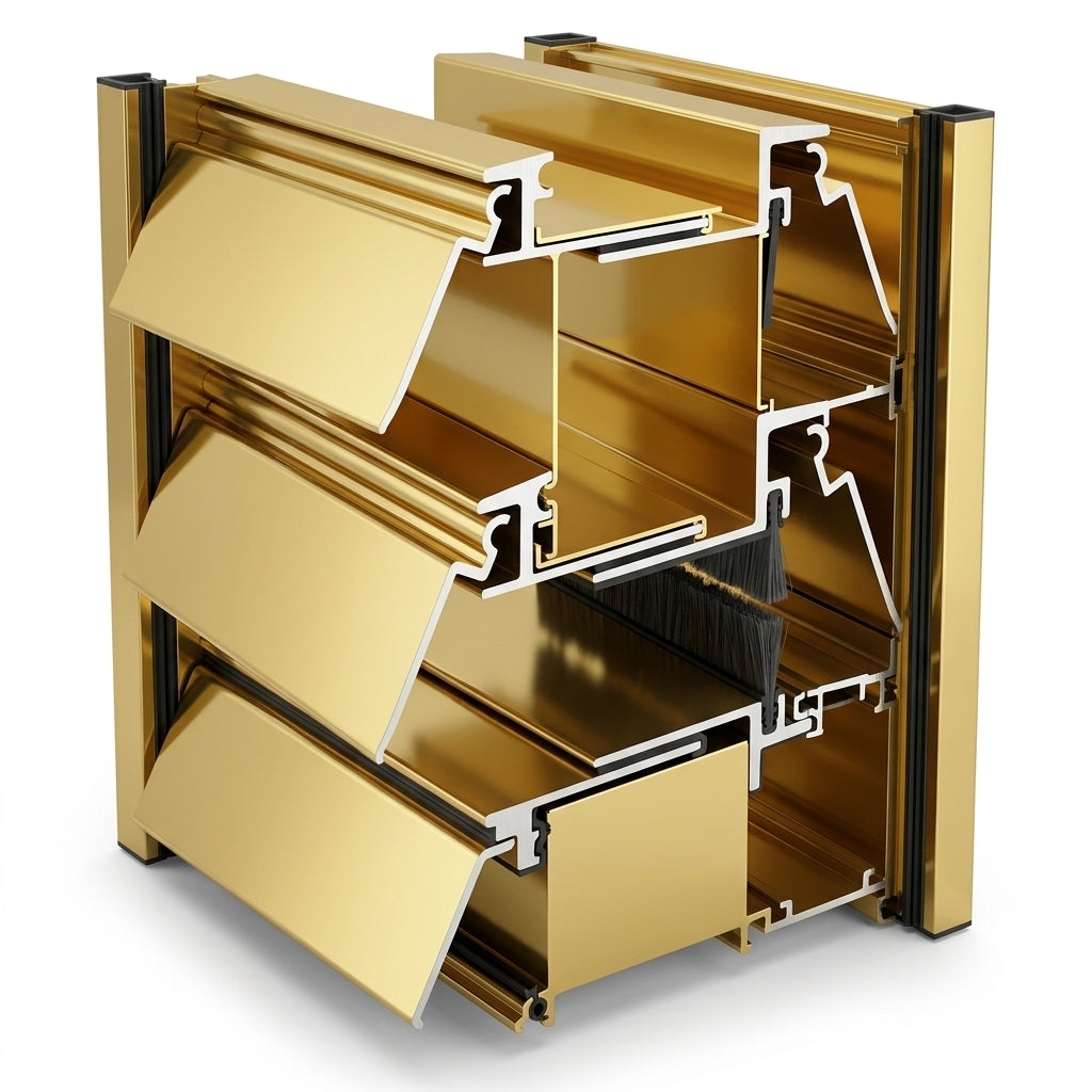 Duo Letterbox Draught Excluder 265 x 40mm - Gold/Black - Pack of 3