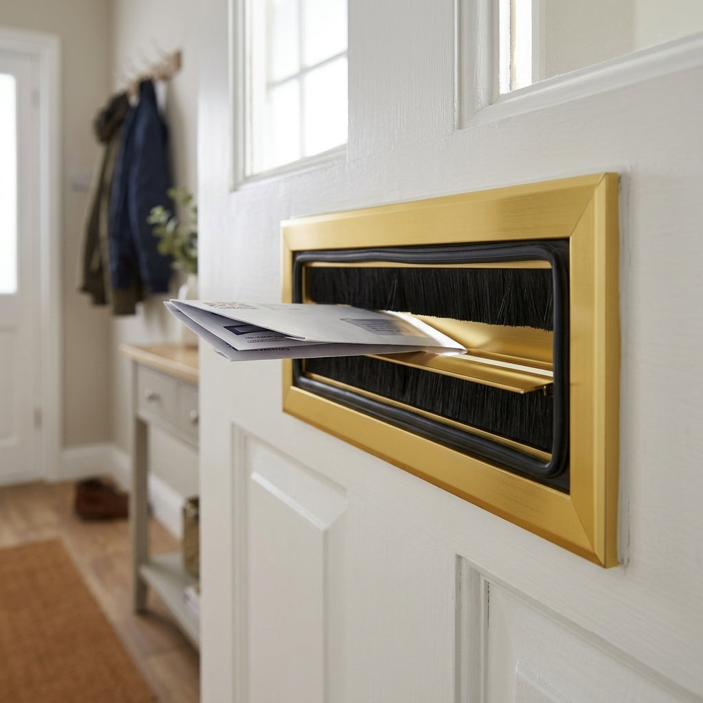 Duo Letterbox Draught Excluder 265 x 40mm - Gold/Black - Pack of 3