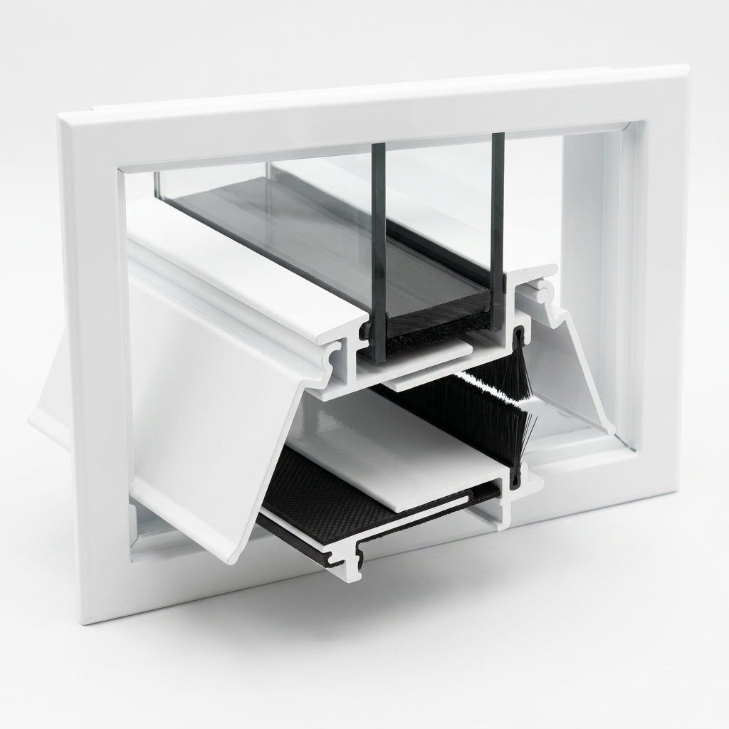Duo Letterbox Draught Excluder 265 x 40mm - White/White - Pack of 3