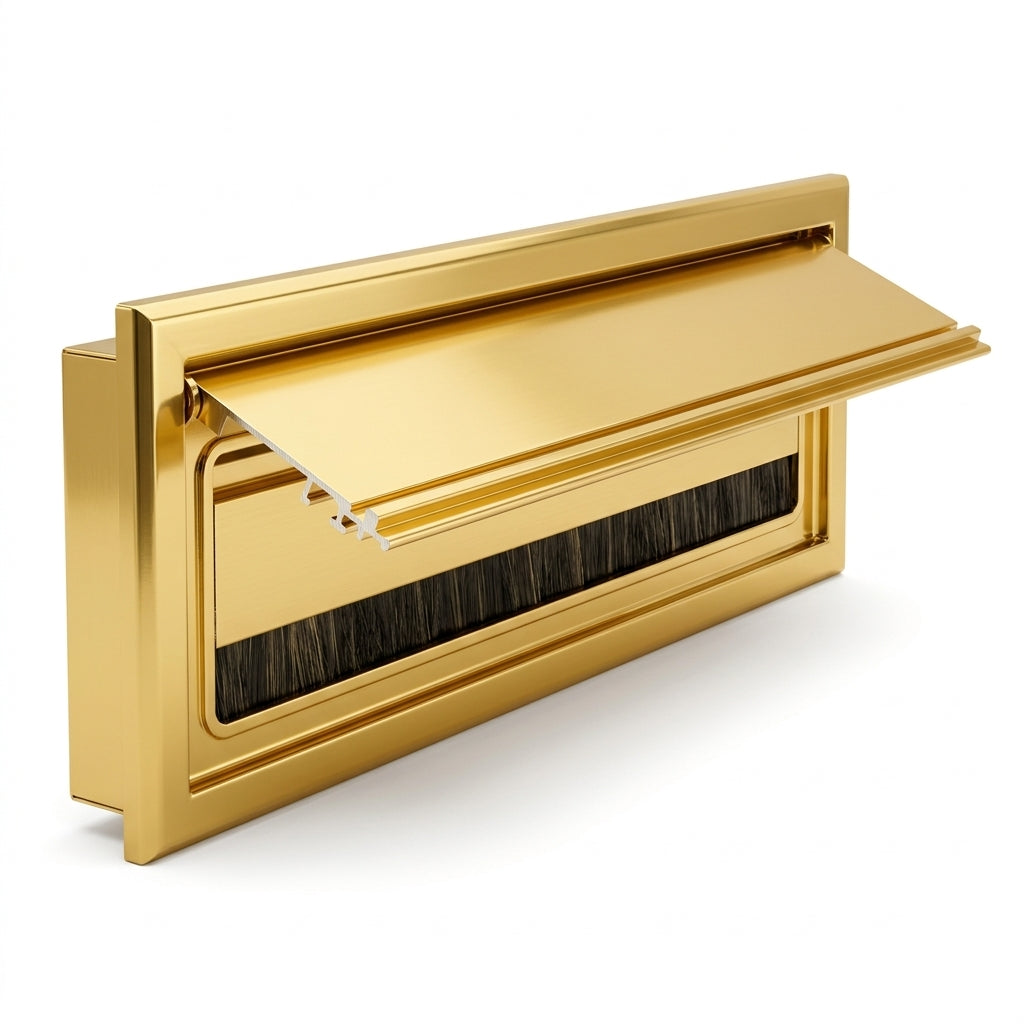 Gold Deluxe Flap/Brush Draught Excluder 250 x 40mm - Pack of 3