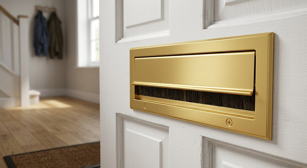 Gold Deluxe Flap/Brush Draught Excluder 250 x 40mm - Pack of 3
