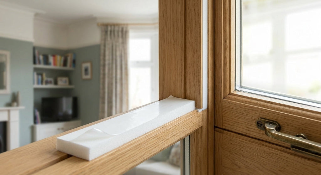 20mm Vinyl Foam Draught Excluder White - 20 x 5m Lengths