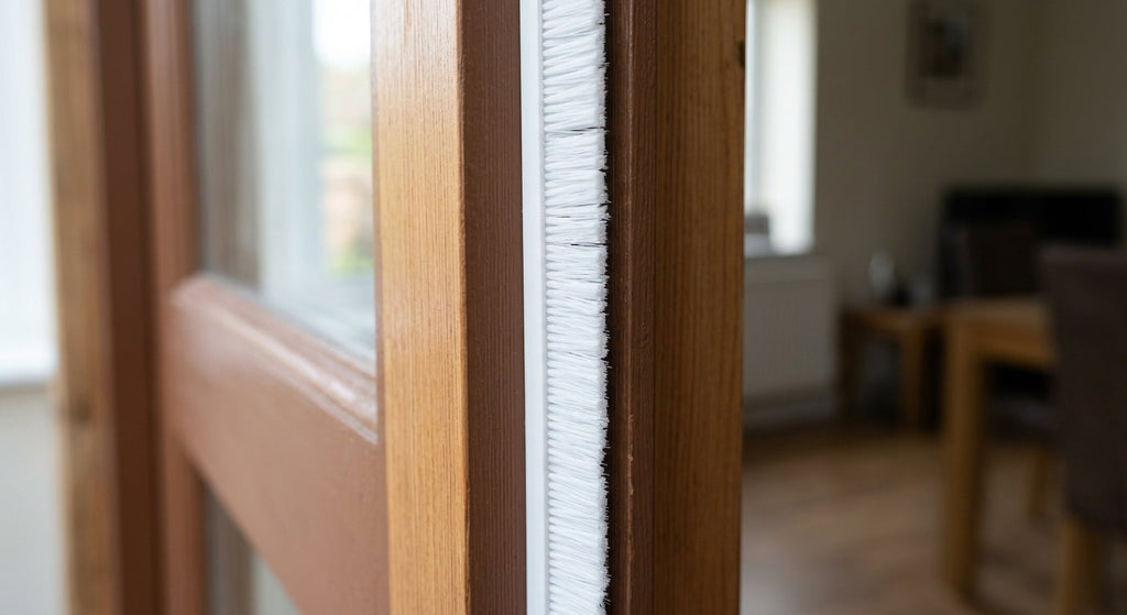 Bristle Draught Excluder Strip White - 10 x 5m Lengths