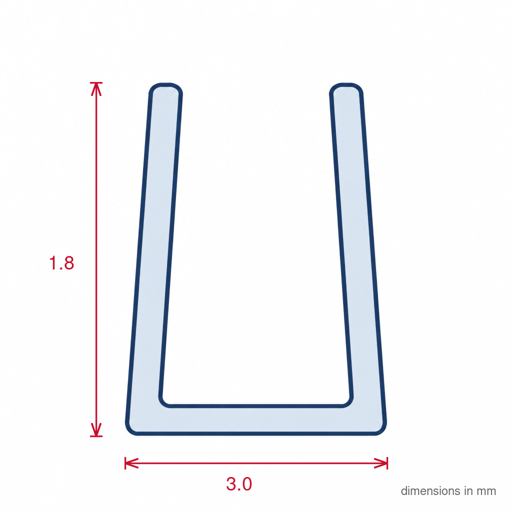 3mm Clear Edging Strip 1 x 30m - Pack of 1