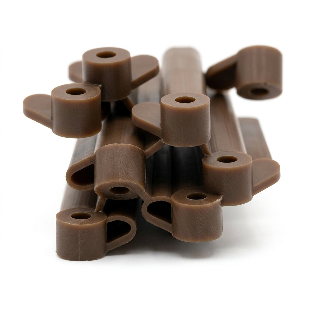 3mm Nylon Turnbutton Clips Brown - Pack of 48