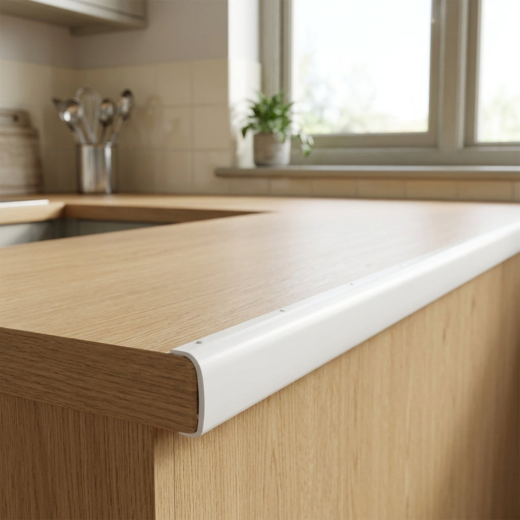 Edge Protector Strip 16mm White Flexible Plastic 1 x 30m Length
