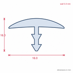 16mm Barbed T Section Light Grey 1 x 30m - Pack of 1