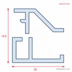 2mm White Secondary Glazing Profile - 10 x 1.22m Lengths