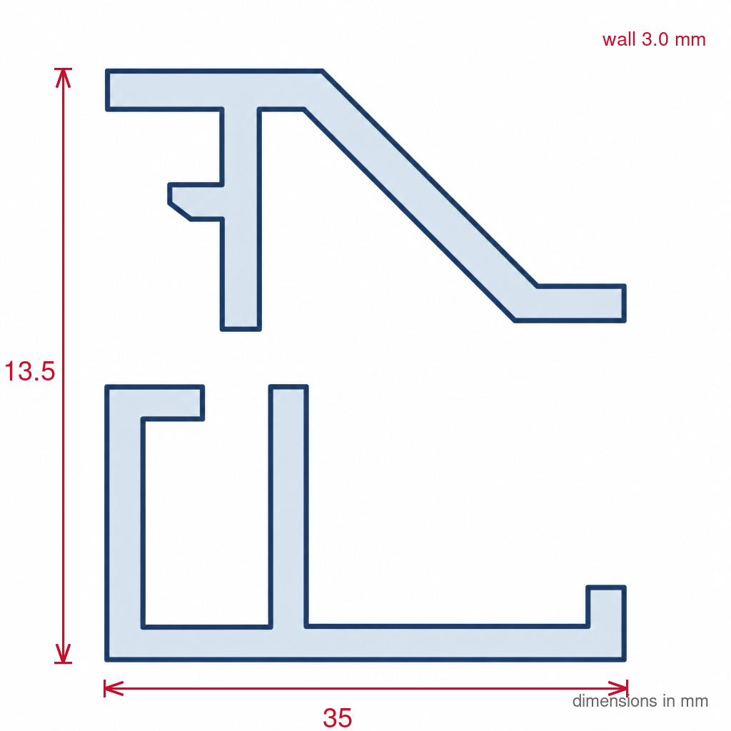 2mm White Secondary Glazing Edging - 10 x 2.44m Lengths