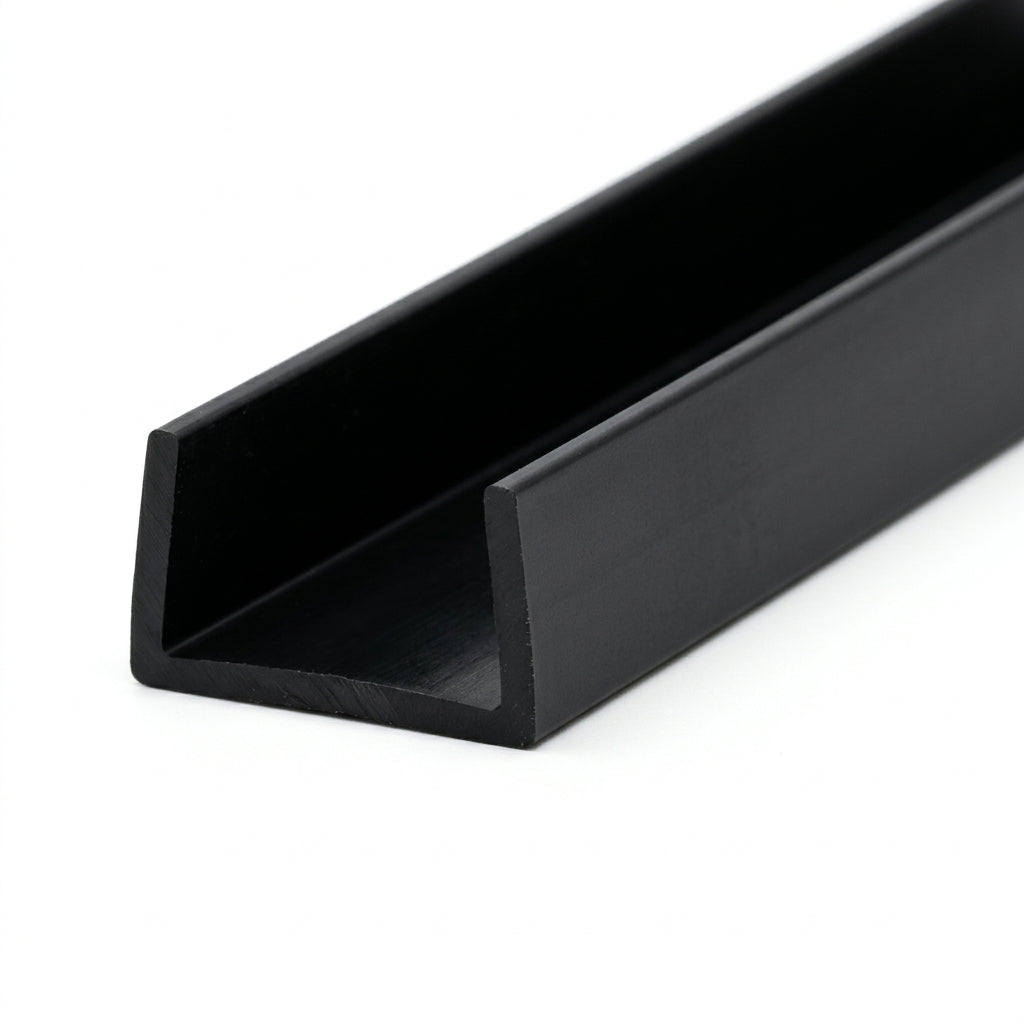 19mm Plastic Clip On Edging Black - Pack of 12, 2.44m Each