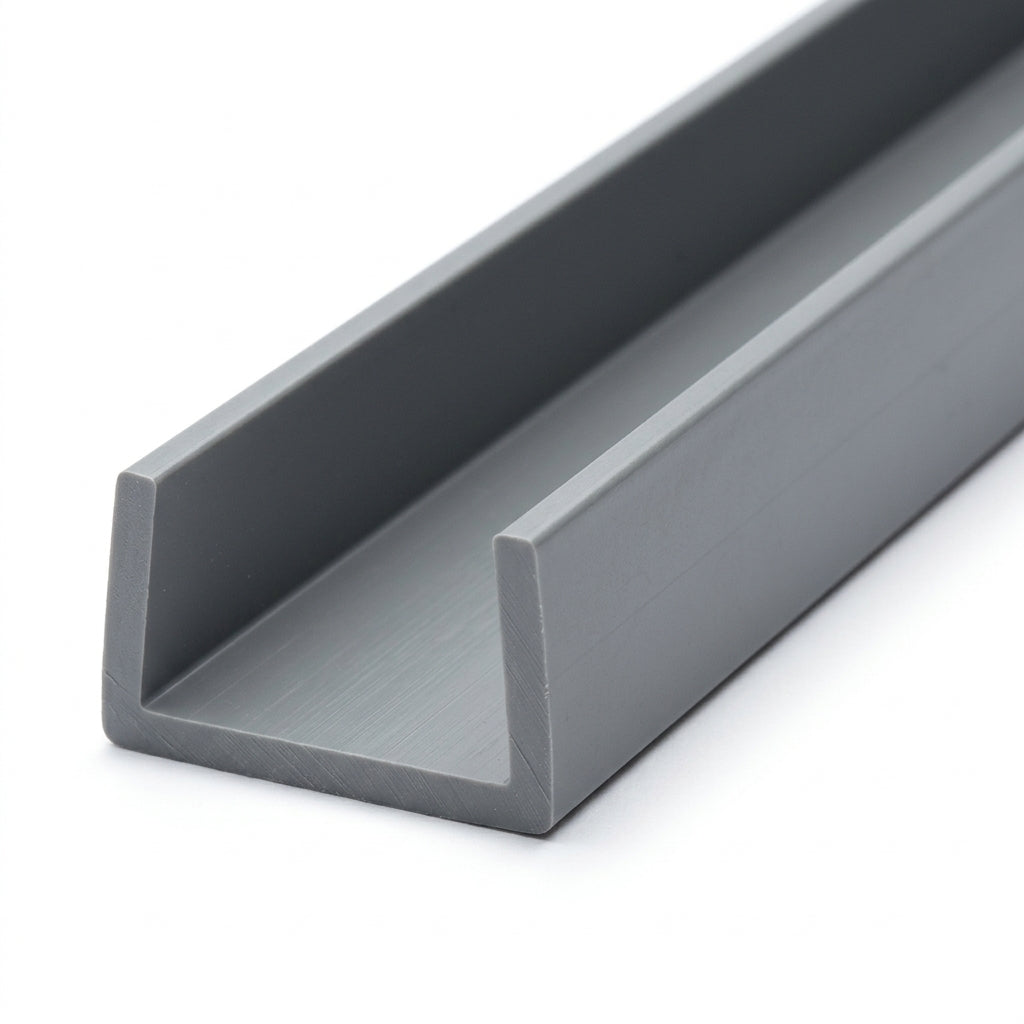 19mm Plastic Clip On Edging Light Grey - Pack of 12, 2.44m Each
