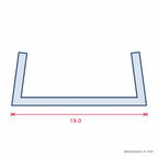 19mm Plastic Clip On Flat Vanilla - Pack of 12, 2.44m Each