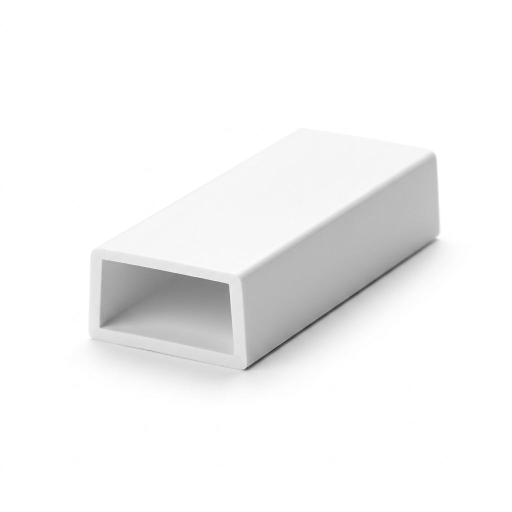 19mm Plastic Clip On Edging Flat White - Pack of 12, 2.44m Each