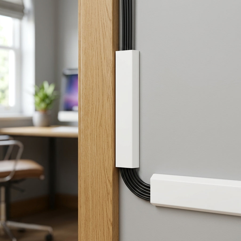 Cable Protection Strip - 38mm White PVC, Pack of 12, 2.44m Each