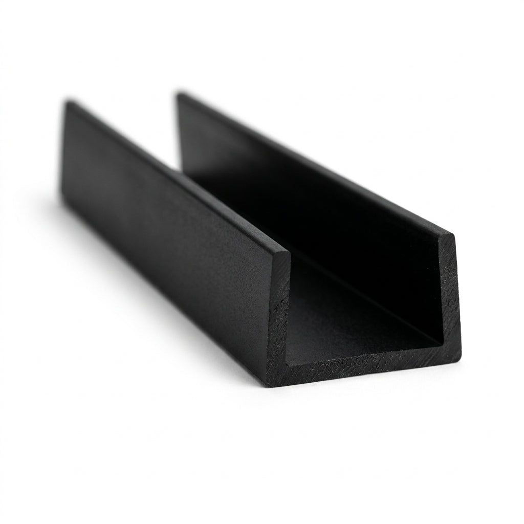 16mm Plastic Clip On Flat Edging Black - Pack of 12, 2.44m Each