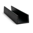 16mm Plastic Clip On Flat Edging Black - Pack of 12, 2.44m Each