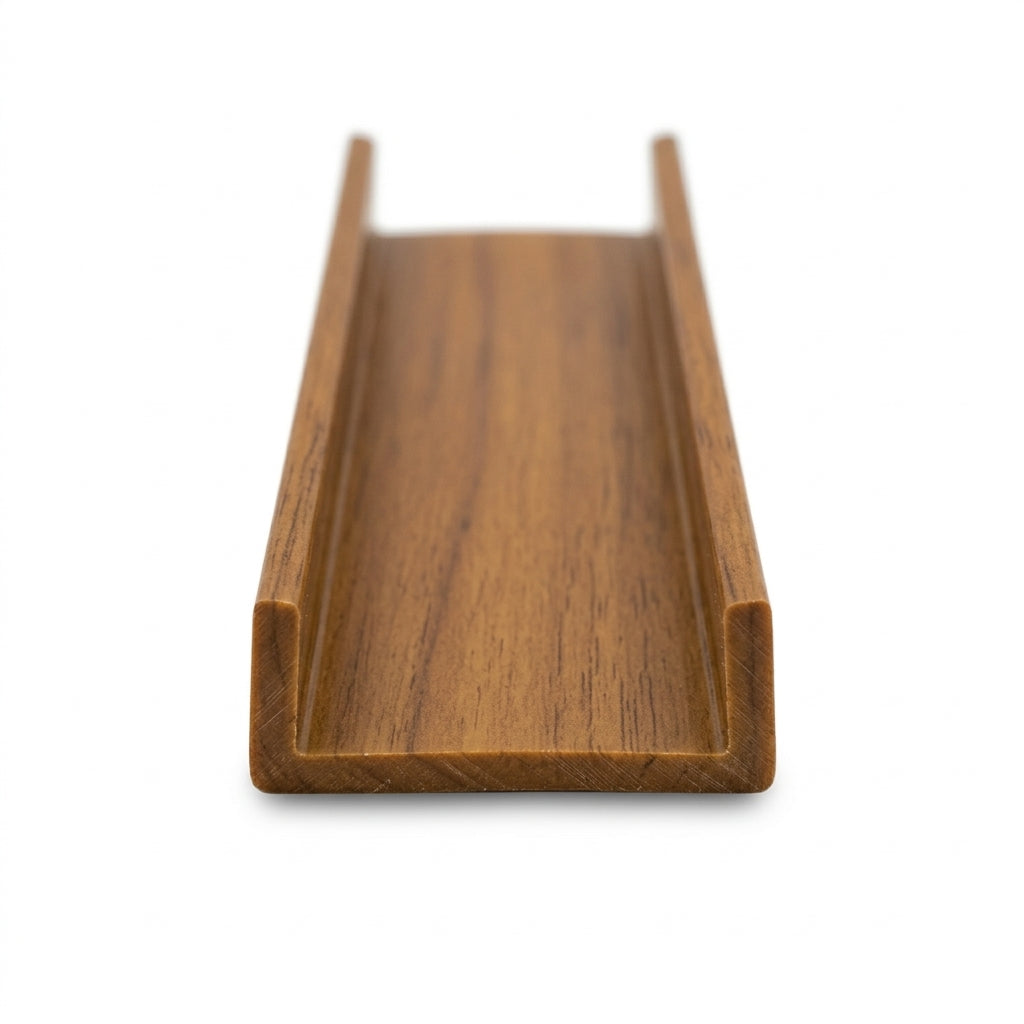 16mm Plastic Clip On Flat Teak - Pack of 12, 2.44m Each