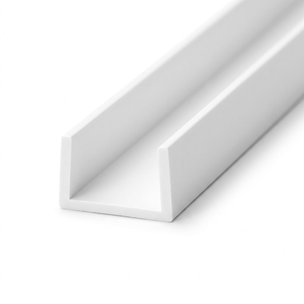 16mm Plastic Clip On Edging White - Pack of 10, 3m Each