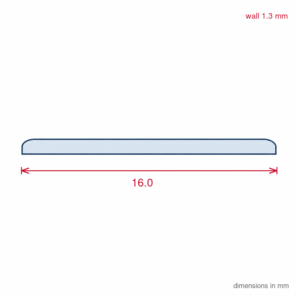 16mm White Rigid Plastic Edging - 16 x 1.83m Lengths