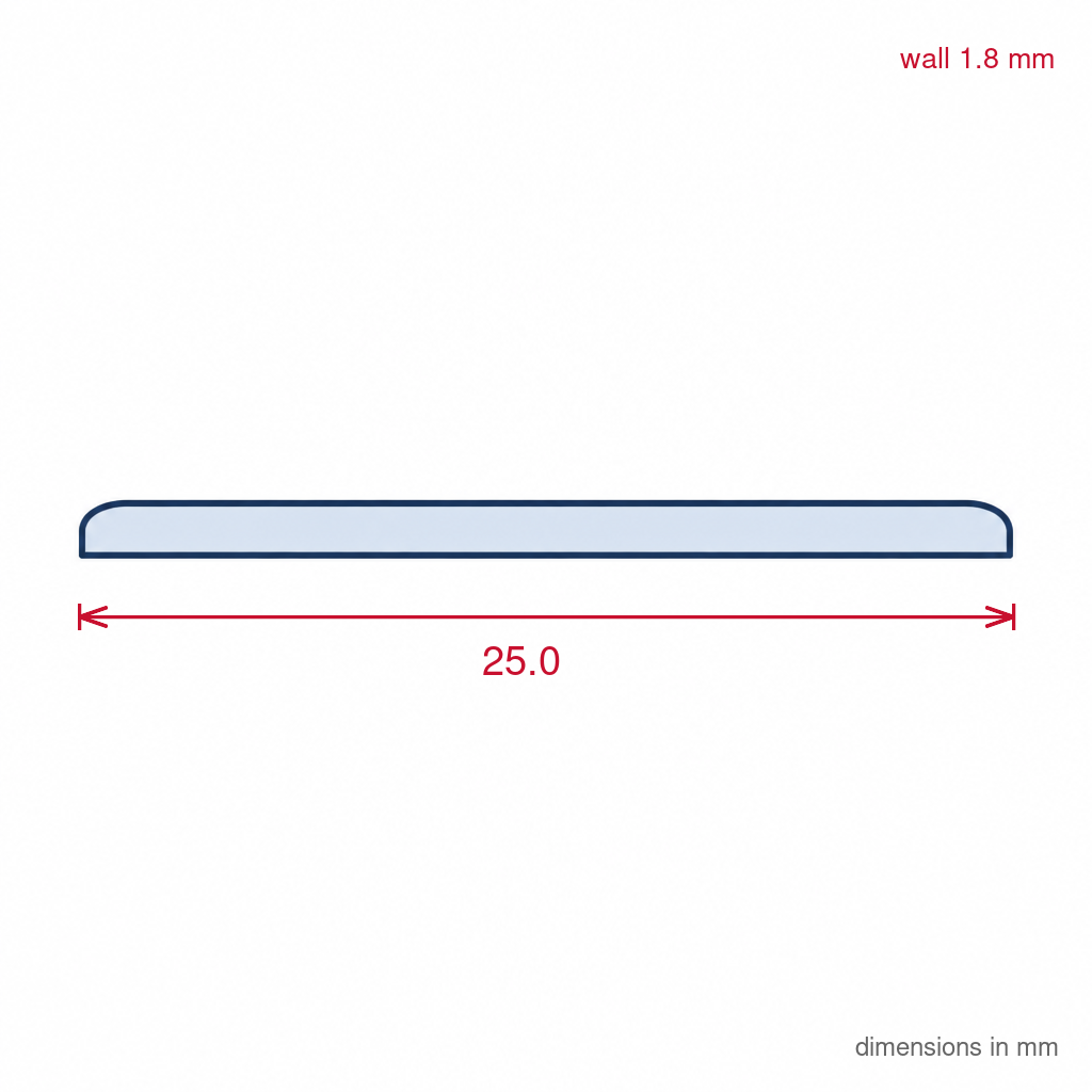 25mm Flat Rigid Plastic Edging White - 16 x 1.83m Lengths