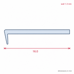 16mm Lipped Plastic Edging White - 16 x 1.83m Lengths