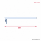 White Lipped Edging for Worktops - 20mm x 16 x 1.83m Lengths