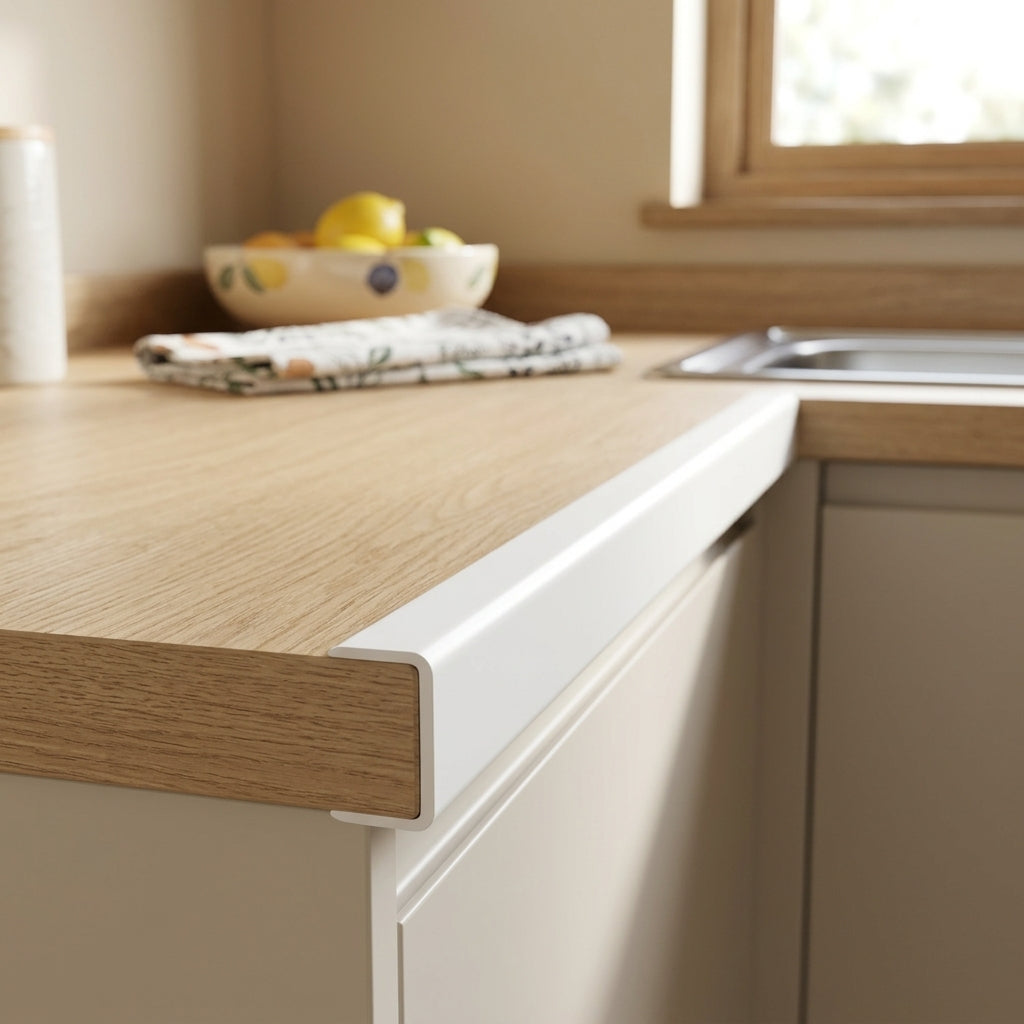 White Lipped Edging for Worktops - 20mm x 16 x 1.83m Lengths