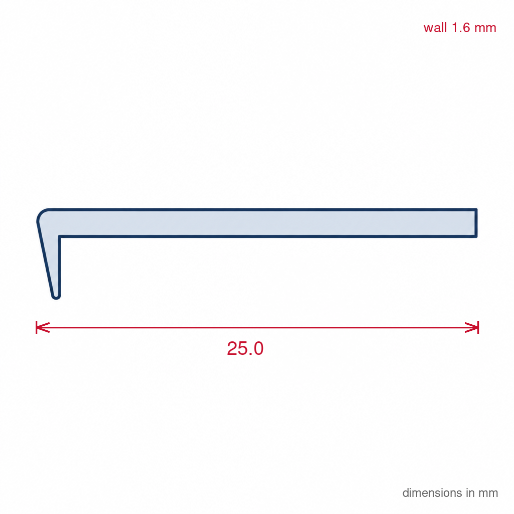 25mm Lipped Plastic Edging Black - 16 x 1.83m Lengths