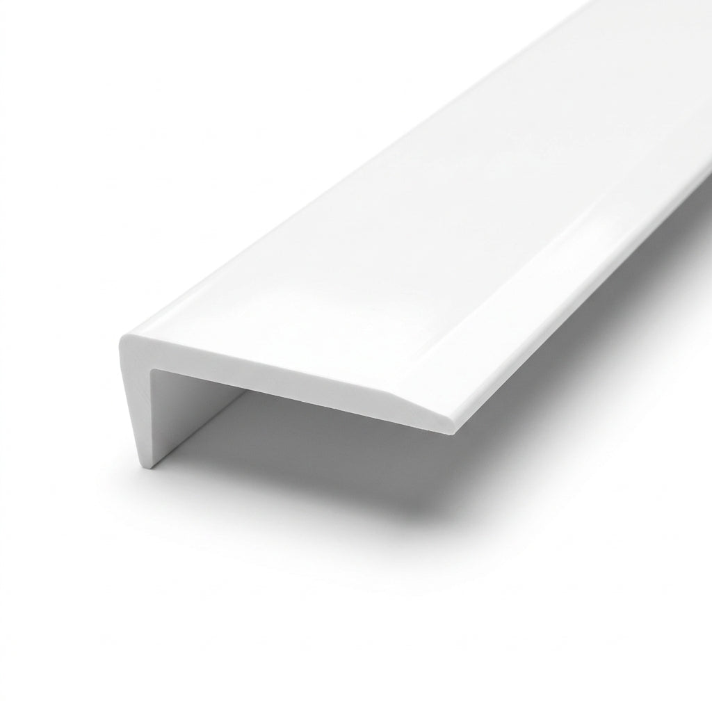 White 25mm Lipped Plastic Edging - Pack of 16, 1.83m Lengths