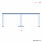 Sliding Wardrobe Door Track - 17.5mm White - 6 x 2.44m Lengths