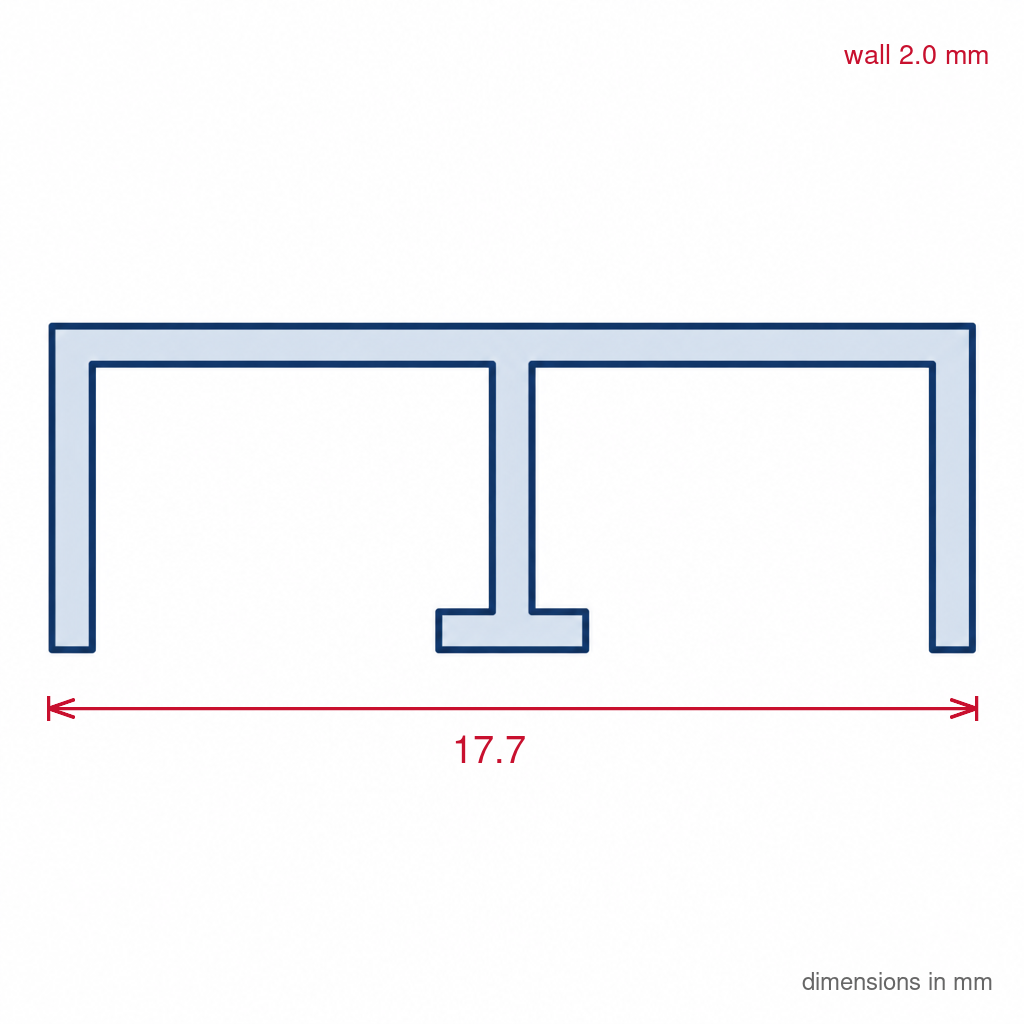 Sliding Wardrobe Door Track - 17.5mm White - 6 x 2.44m Lengths