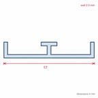 17.5mm Plastic Bottom Track White - 6 x 2.44m Lengths